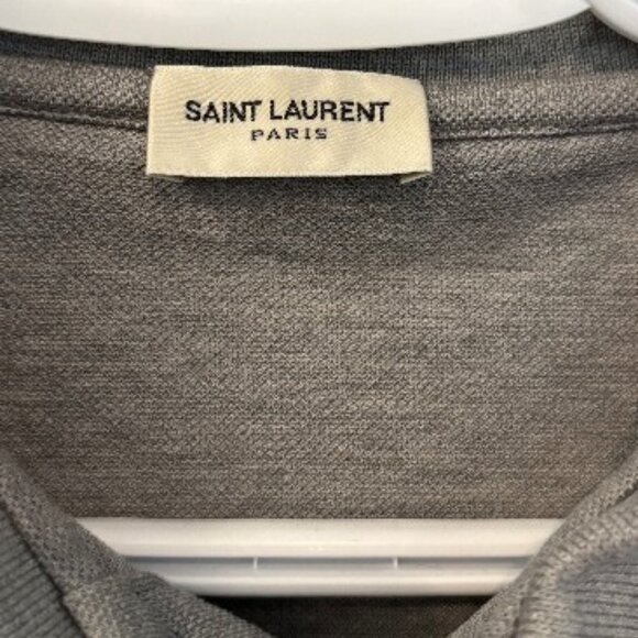 Saint Laurent Paris grey Cassandre polo shirt size S - Picture 5 of 6